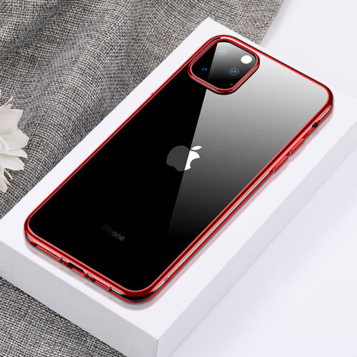 Ultra-thin Transparent TPU Soft Case Cover H02 for Apple iPhone 11 Pro Max Red