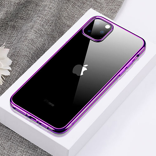 Ultra-thin Transparent TPU Soft Case Cover H02 for Apple iPhone 11 Pro Purple