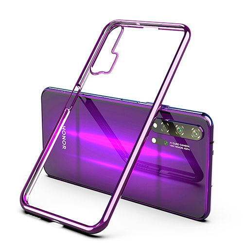 Ultra-thin Transparent TPU Soft Case Cover H02 for Huawei Honor 20 Pro Purple