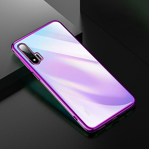 Ultra-thin Transparent TPU Soft Case Cover H02 for Huawei Nova 6 5G Purple