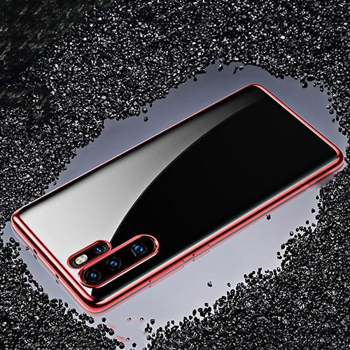 Ultra-thin Transparent TPU Soft Case Cover H02 for Huawei P30 Pro Red
