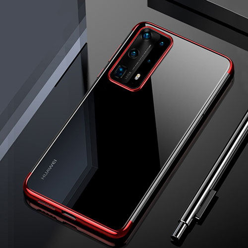 Ultra-thin Transparent TPU Soft Case Cover H02 for Huawei P40 Pro+ Plus Red