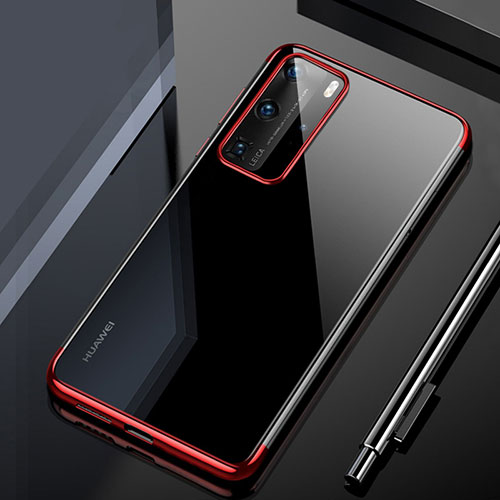 Ultra-thin Transparent TPU Soft Case Cover H02 for Huawei P40 Pro Red