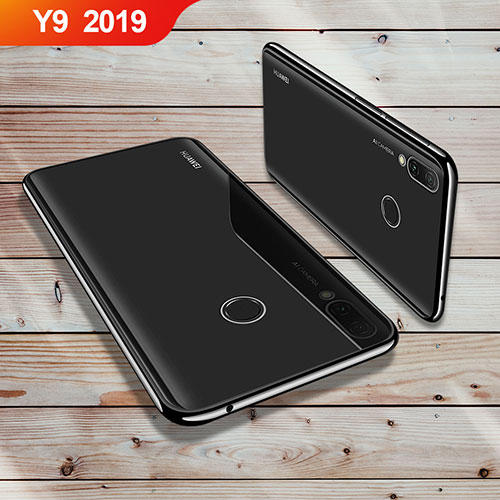 Ultra-thin Transparent TPU Soft Case Cover H02 for Huawei Y9 (2019) Black