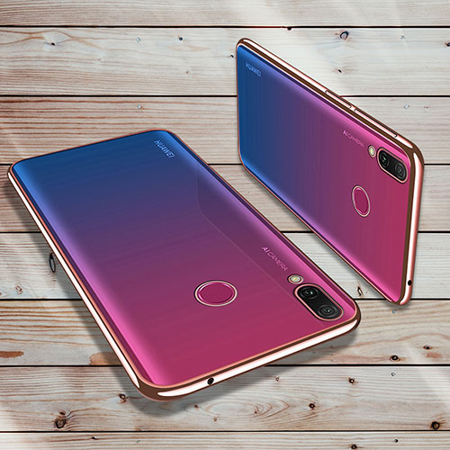 Ultra-thin Transparent TPU Soft Case Cover H02 for Huawei Y9 (2019) Rose Gold