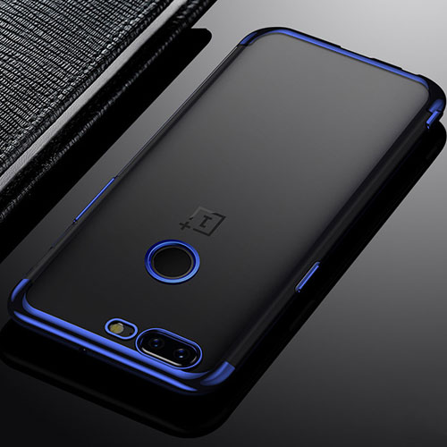 Ultra-thin Transparent TPU Soft Case Cover H02 for OnePlus 5T A5010 Blue