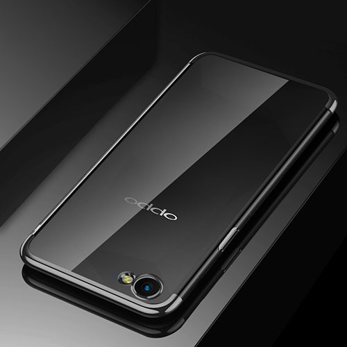 Ultra-thin Transparent TPU Soft Case Cover H02 for Oppo A3 Black