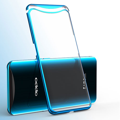 Ultra-thin Transparent TPU Soft Case Cover H02 for Oppo Find X Blue
