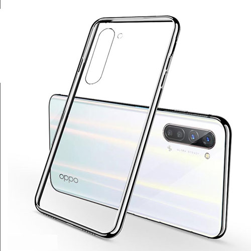 Ultra-thin Transparent TPU Soft Case Cover H02 for Oppo Find X2 Lite Silver