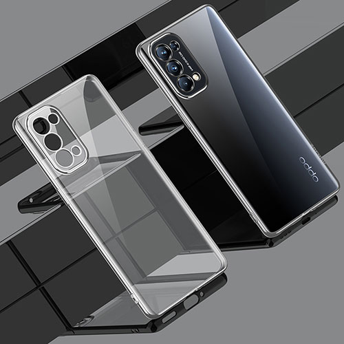 Ultra-thin Transparent TPU Soft Case Cover H02 for Oppo Find X3 Lite 5G Silver