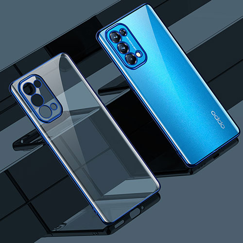 Ultra-thin Transparent TPU Soft Case Cover H02 for Oppo Reno5 Pro 5G Blue