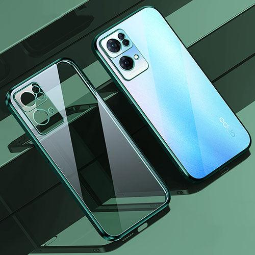 Ultra-thin Transparent TPU Soft Case Cover H02 for Oppo Reno7 Pro 5G Green