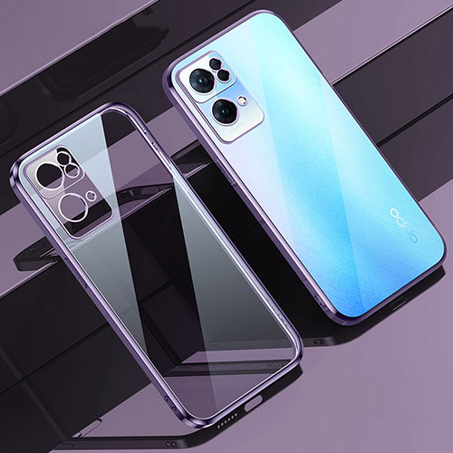 Ultra-thin Transparent TPU Soft Case Cover H02 for Oppo Reno7 Pro 5G Purple