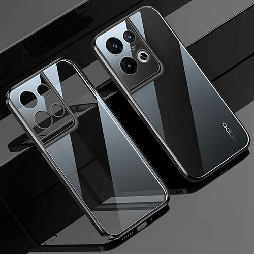 Ultra-thin Transparent TPU Soft Case Cover H02 for Oppo Reno8 Pro+ Plus 5G Black