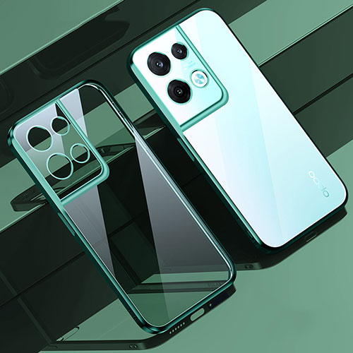 Ultra-thin Transparent TPU Soft Case Cover H02 for Oppo Reno9 5G Green