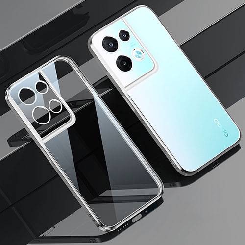 Ultra-thin Transparent TPU Soft Case Cover H02 for Oppo Reno9 5G Silver