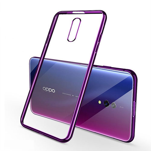 Ultra-thin Transparent TPU Soft Case Cover H02 for Realme X Purple