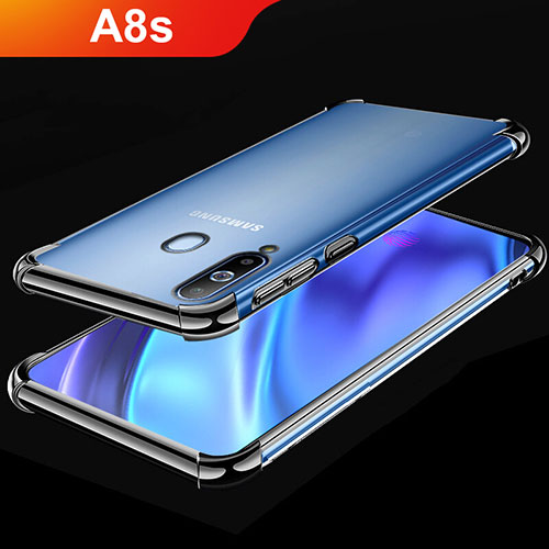 Ultra-thin Transparent TPU Soft Case Cover H02 for Samsung Galaxy A8s SM-G8870 Black