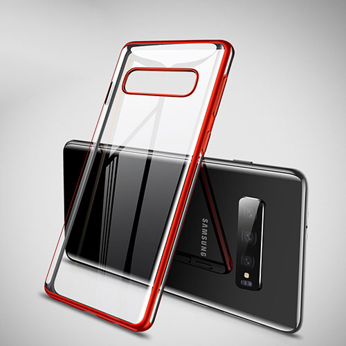 Ultra-thin Transparent TPU Soft Case Cover H02 for Samsung Galaxy S10 Plus Red