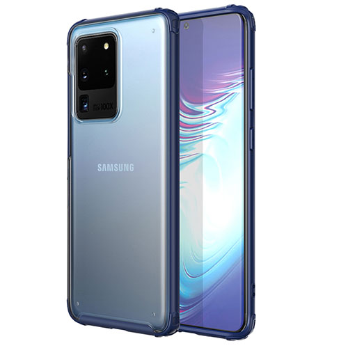 Ultra-thin Transparent TPU Soft Case Cover H02 for Samsung Galaxy S20 Ultra 5G Blue