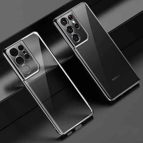 Ultra-thin Transparent TPU Soft Case Cover H02 for Samsung Galaxy S21 Ultra 5G Black