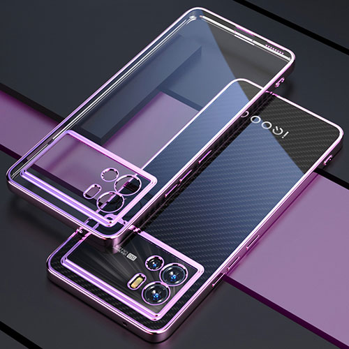 Ultra-thin Transparent TPU Soft Case Cover H02 for Vivo iQOO 9 Pro 5G Purple