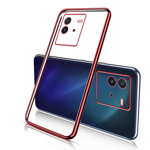 Ultra-thin Transparent TPU Soft Case Cover H02 for Vivo iQOO Neo6 5G Red