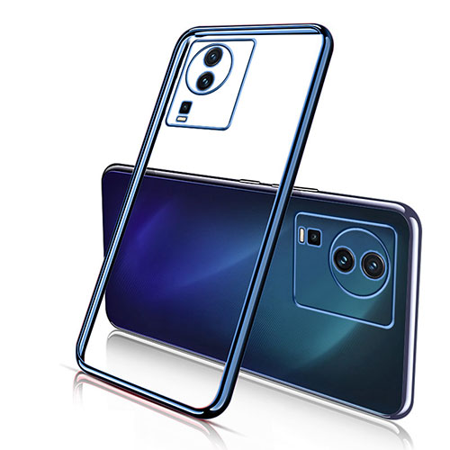 Ultra-thin Transparent TPU Soft Case Cover H02 for Vivo iQOO Neo7 5G Blue