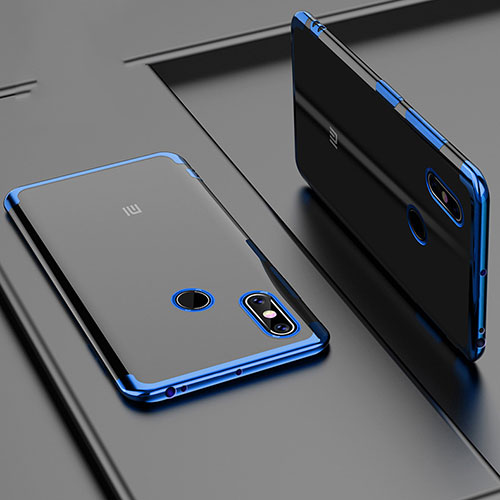 Ultra-thin Transparent TPU Soft Case Cover H02 for Xiaomi Mi Max 3 Blue
