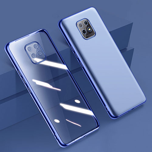 Ultra-thin Transparent TPU Soft Case Cover H02 for Xiaomi Redmi 10X 5G Blue