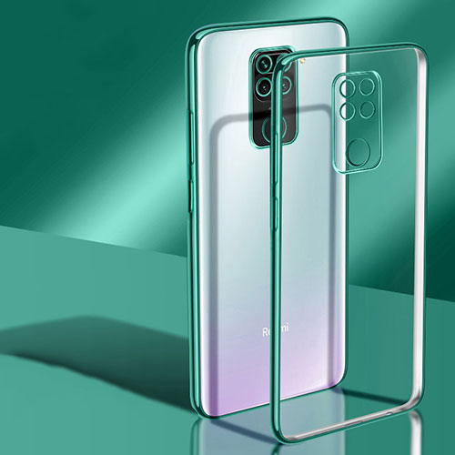 Ultra-thin Transparent TPU Soft Case Cover H02 for Xiaomi Redmi Note 9 Green
