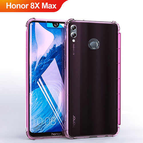 Ultra-thin Transparent TPU Soft Case Cover H03 for Huawei Honor 8X Max Pink