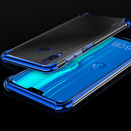 Ultra-thin Transparent TPU Soft Case Cover H03 for Huawei Y9 (2019) Blue