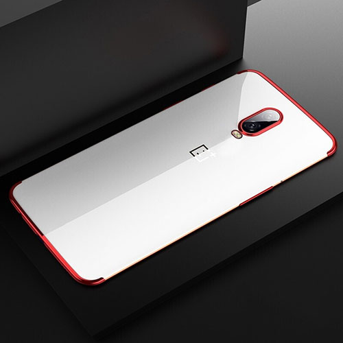 Ultra-thin Transparent TPU Soft Case Cover H03 for OnePlus 6T Red
