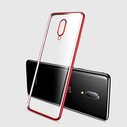 Ultra-thin Transparent TPU Soft Case Cover H03 for OnePlus 7 Pro Red