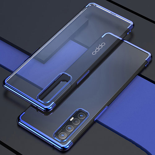 Ultra-thin Transparent TPU Soft Case Cover H03 for Oppo Find X2 Neo Blue