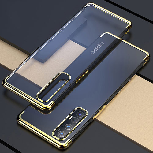 Ultra-thin Transparent TPU Soft Case Cover H03 for Oppo Find X2 Neo Gold