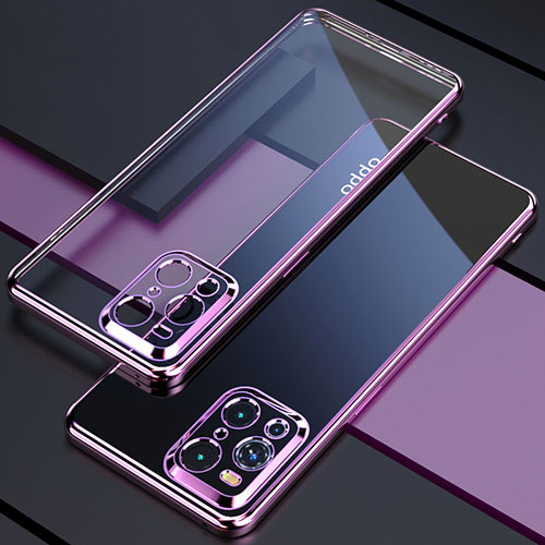 Ultra-thin Transparent TPU Soft Case Cover H03 for Oppo Find X3 5G Purple