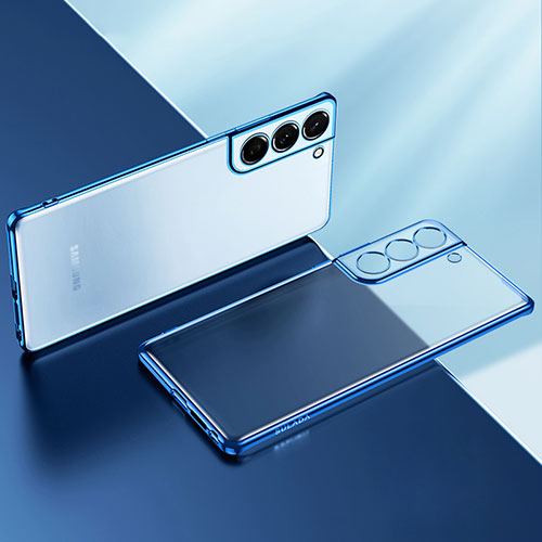 Ultra-thin Transparent TPU Soft Case Cover H03 for Samsung Galaxy S21 FE 5G Blue
