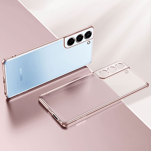 Ultra-thin Transparent TPU Soft Case Cover H03 for Samsung Galaxy S21 FE 5G Rose Gold