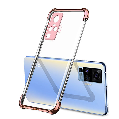 Ultra-thin Transparent TPU Soft Case Cover H03 for Vivo X50 Pro 5G Rose Gold