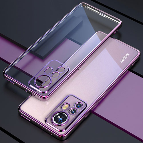 Ultra-thin Transparent TPU Soft Case Cover H03 for Xiaomi Mi 12 5G Purple