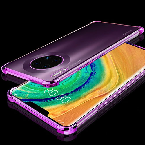 Ultra-thin Transparent TPU Soft Case Cover H04 for Huawei Mate 30 Pro 5G Purple