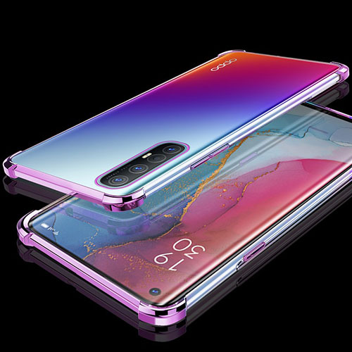 Ultra-thin Transparent TPU Soft Case Cover H04 for Oppo Find X2 Neo Purple