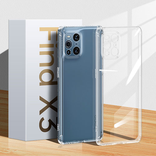 Ultra-thin Transparent TPU Soft Case Cover H04 for Oppo Find X3 Pro 5G Clear