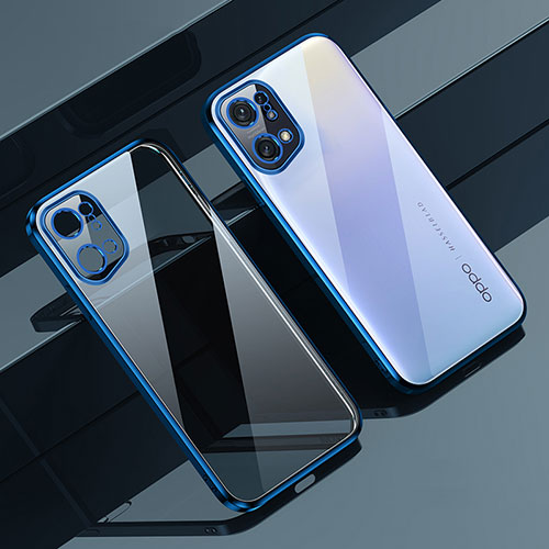 Ultra-thin Transparent TPU Soft Case Cover H04 for Oppo Find X5 5G Blue