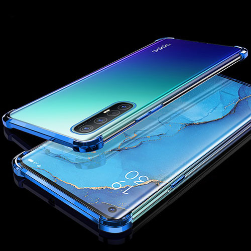 Ultra-thin Transparent TPU Soft Case Cover H04 for Oppo Reno3 Pro Blue