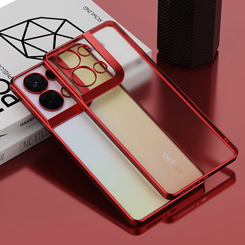 Ultra-thin Transparent TPU Soft Case Cover H04 for Oppo Reno8 Pro 5G Red
