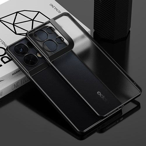 Ultra-thin Transparent TPU Soft Case Cover H04 for Oppo Reno9 Pro+ Plus 5G Black