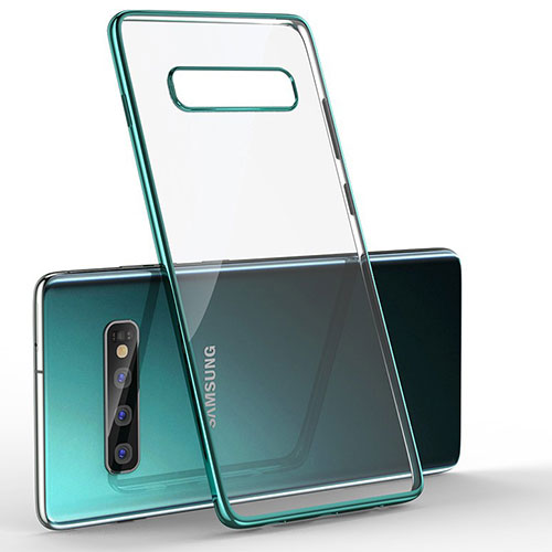 Ultra-thin Transparent TPU Soft Case Cover H04 for Samsung Galaxy S10 Plus Green